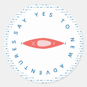 Kayak Adventure Classic Round Sticker