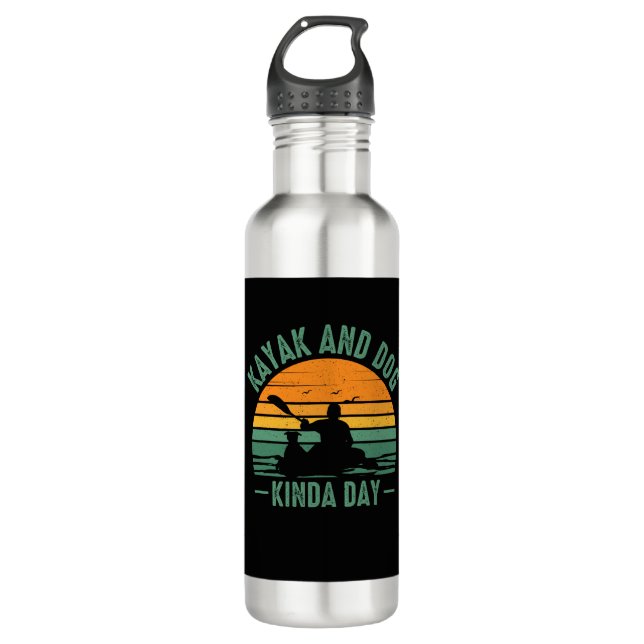 Kayak and Dog Kinda Day 710 Ml Water Bottle (Front)