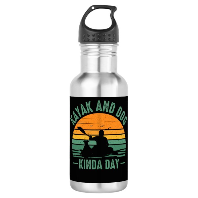 Kayak and Dog Kinda Day 710 Ml Water Bottle (Front)