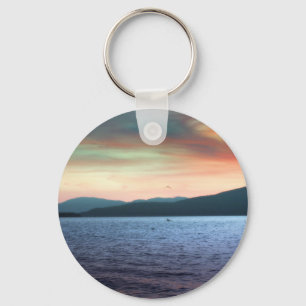 Kayak and Gull Return Key Ring