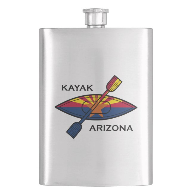 Kayak Arizona Flag Hip Flask (Front)