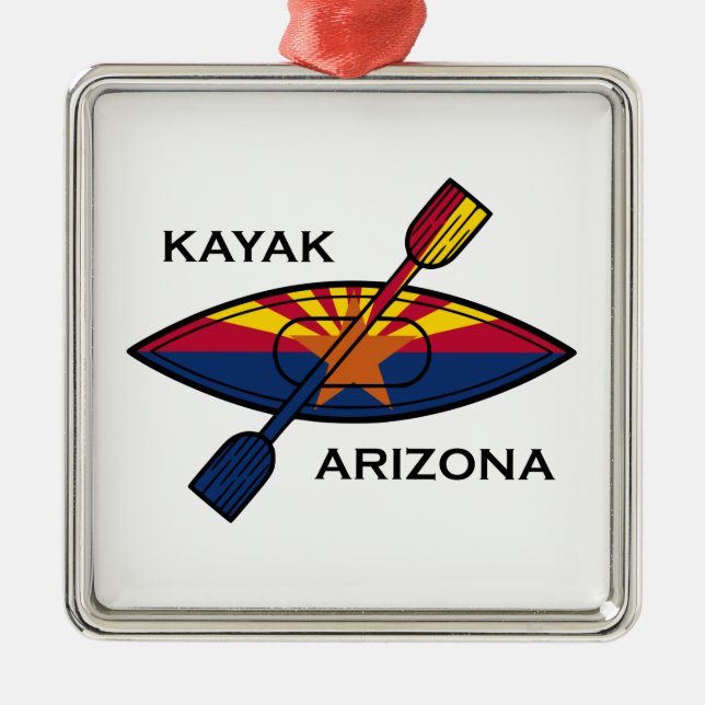 Kayak Arizona Flag Metal Ornament (Front)
