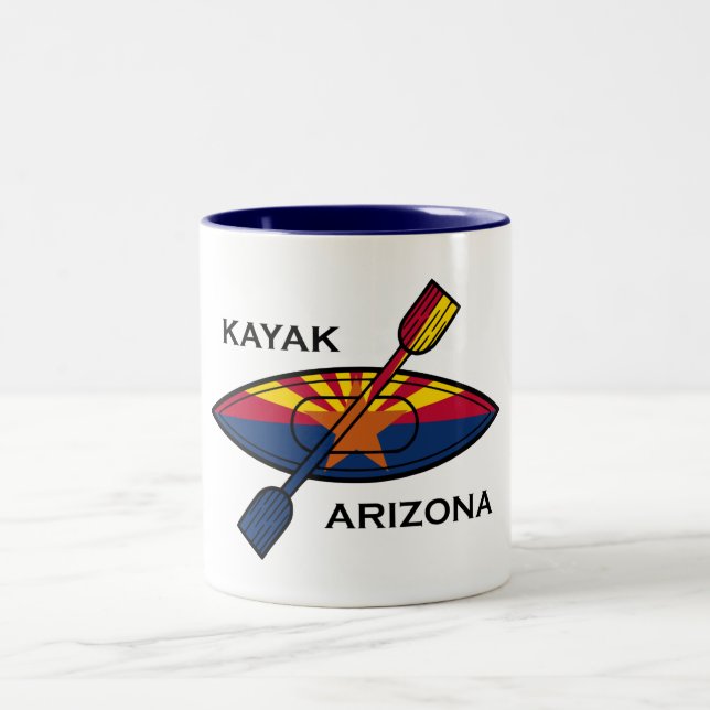 Kayak Arizona Flag Two-Tone Coffee Mug (Center)