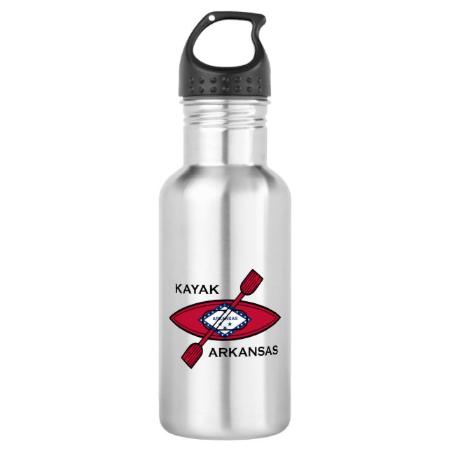 Kayak Arkansas Flag 532 Ml Water Bottle (Front)