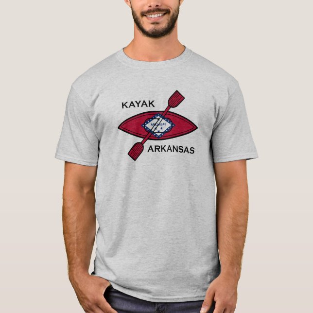 Kayak Arkansas Flag T-Shirt (Front)