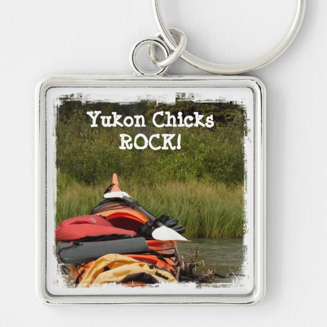 Kayak Balance; Yukon Chicks ROCK Key Ring (Front)