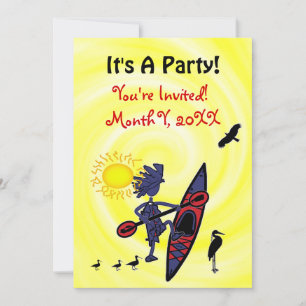 Kayak Birds Fun Party Invitation
