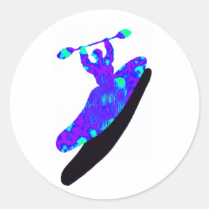 Kayak Boof Blasting Classic Round Sticker