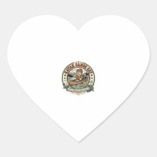 Kayak Canoe Cat Kayak Canoe Cat Vintage Vector Art Heart Sticker