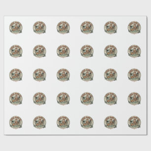 Kayak Canoe Cat Kayak Canoe Cat Vintage Vector Art Wrapping Paper