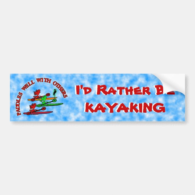 Kayak Canoe - Paddles Well With Others Bumper Sticker (Front)
