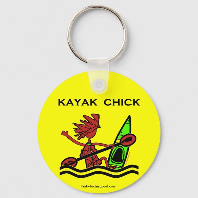 Kayak Chick Designs & Things Key Ring (Front)