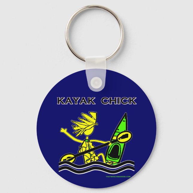 Kayak Chick Designs & Things Key Ring (Front)