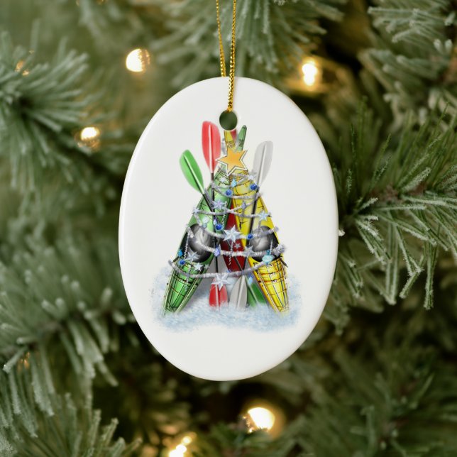 Kayak Christmas Tree Ceramic Tree Decoration (Tree)