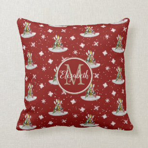 Kayak Christmas Tree pattern monogrammed Cushion