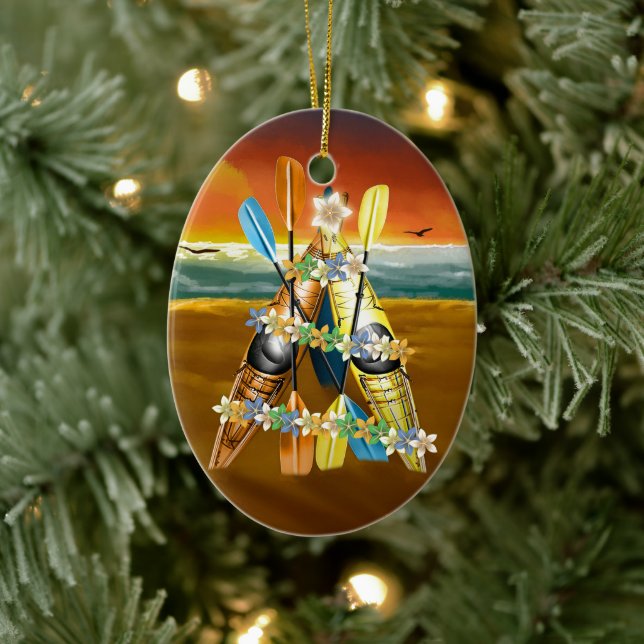 Kayak Christmas Tree - Tropical Ceramic Tree Decoration (Tree)