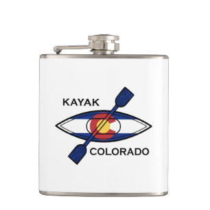 Kayak Colorado Flag Hip Flask