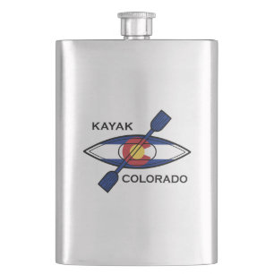Kayak Colorado Flag Hip Flask