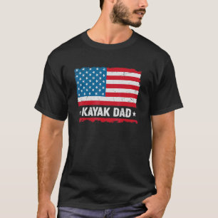 Kayak Dad America Us Flag Patriot Vintage T-Shirt