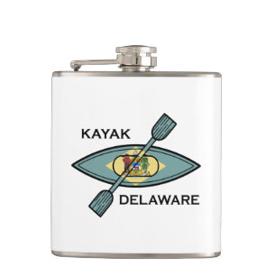 Kayak Delaware Flag Hip Flask