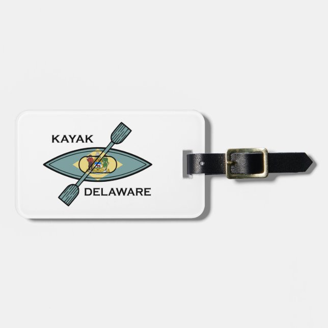 Kayak Delaware Flag Luggage Tag (Front Horizontal)