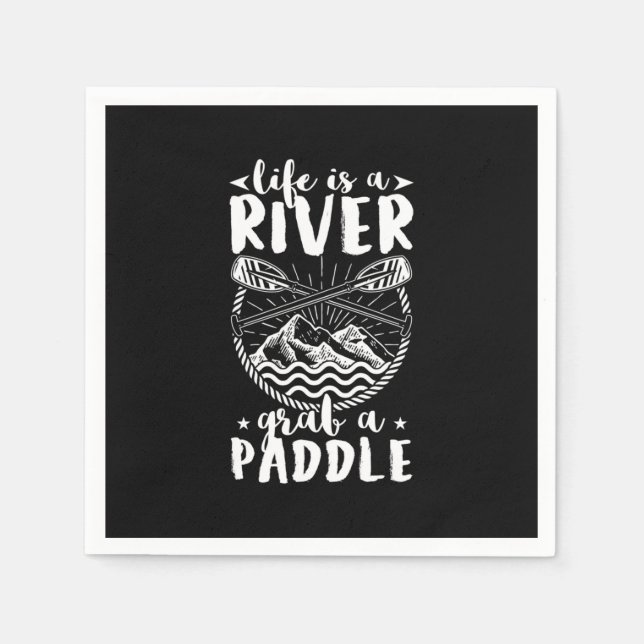 Kayak Driver Life Is A River Napkin (Front)