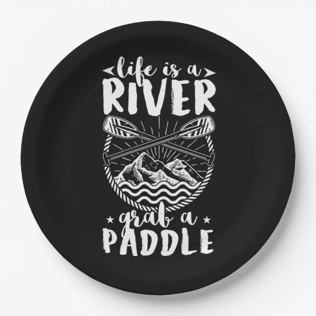 Kayak Driver Life Is A River Paper Plate (Front)
