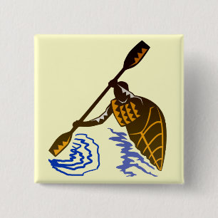 Kayak Excitement 15 Cm Square Badge