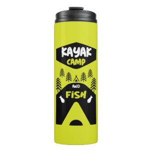 Kayak fish and camp fishing trip gifts thermal tumbler