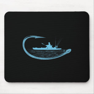 Kayak Fisherman Fishing Hook Graphic Kayaker Angli Mouse Pad