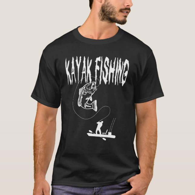 Kayak Fishing Bass Angler Fishing Paddling T-Shirt (Front)