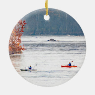 Kayak Fishing Ceramic Ornament