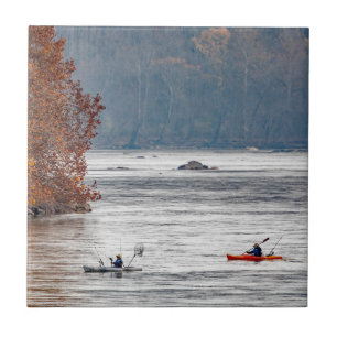 Kayak Fishing Ceramic Tile