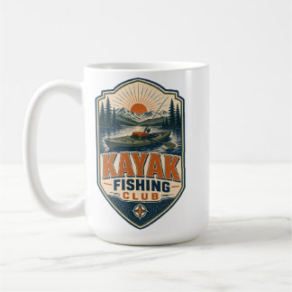 Kayak Fishing Club - Vintage Retro Outdoor Fishing Coffee Mug