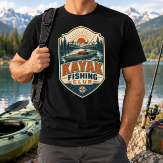 Kayak Fishing Club - Vintage Retro Outdoor Fishing T-Shirt