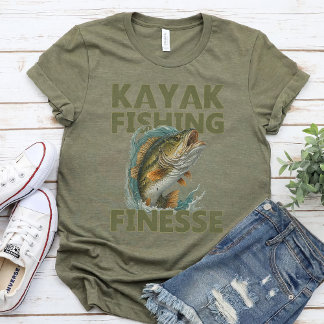 Kayak Fishing Finesse Kayaking Lover Bass Fishing T-Shirt