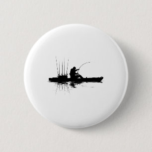 Kayak Fishing Graphic Fisherman Angling Kayaking A 6 Cm Round Badge