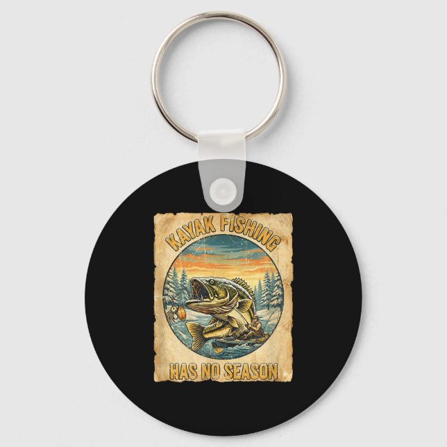 Kayak Fishing Has No Season Funny Winter Fishing  Key Ring (Front)