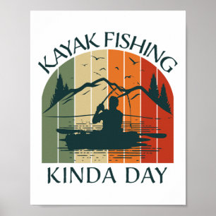 Kayak Fishing Kayaking Boating Summer Clothing Gra Poster