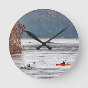 Kayak Fishing Round Clock
