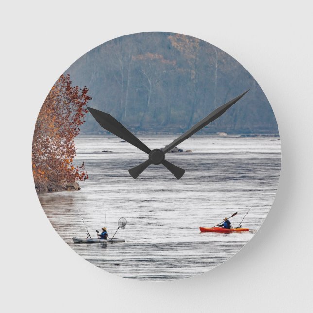 Kayak Fishing Round Clock (Front)