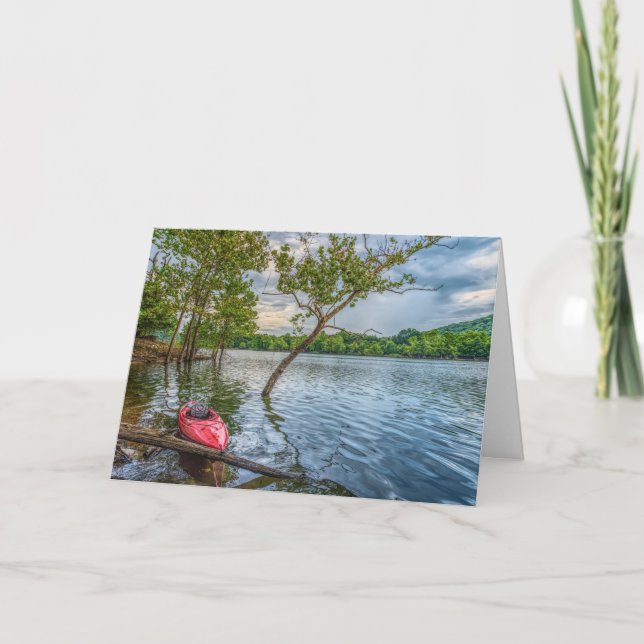 Kayak Floating On Table Rock Lake Card (Front)