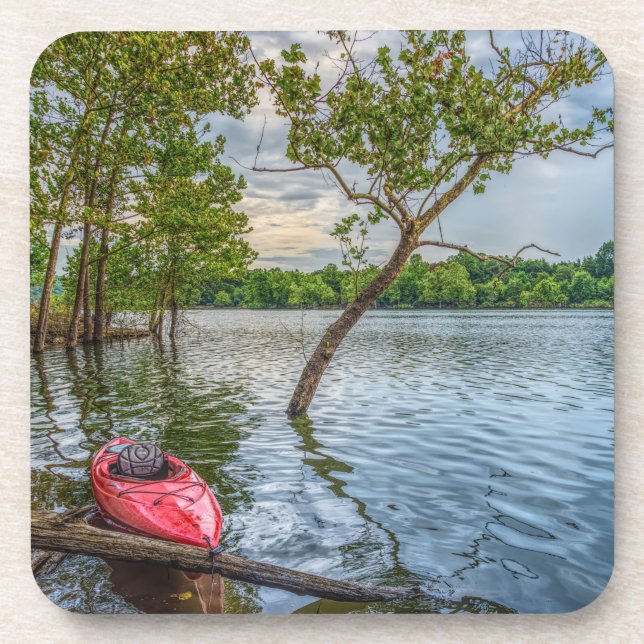 Kayak Floating On Table Rock Lake Coaster (Front)