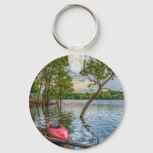 Kayak Floating On Table Rock Lake Key Ring (Front)
