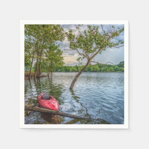 Kayak Floating On Table Rock Lake Napkin