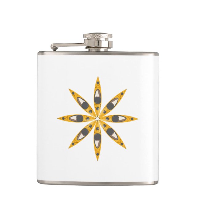 Kayak Flower Hip Flask (Front)