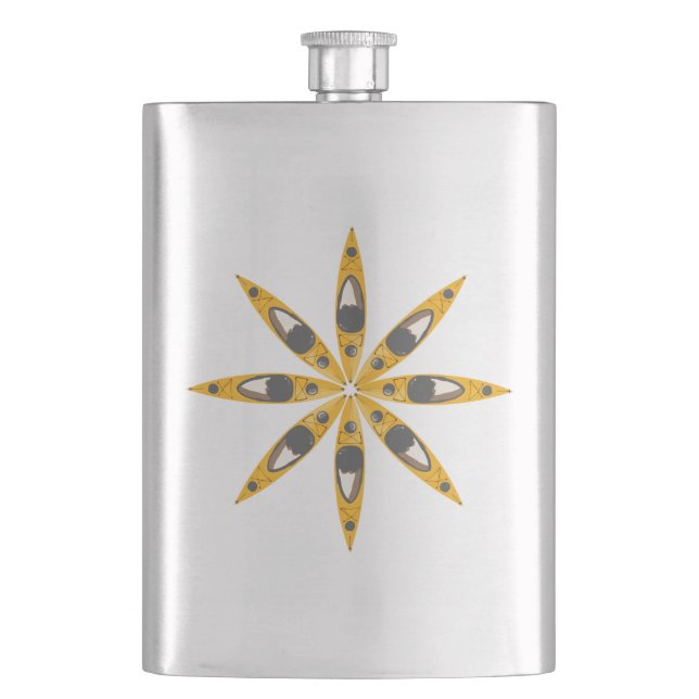Kayak Flower Hip Flask (Front)