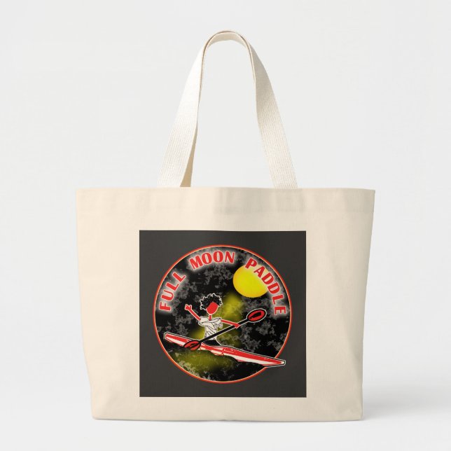 Kayak Full Moon Paddle Large Tote Bag (Front)