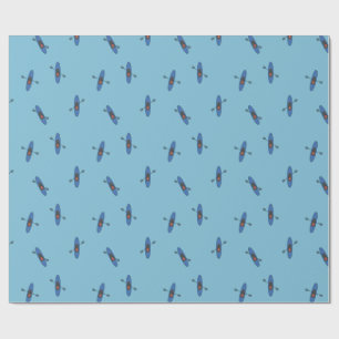 Kayak Gathering Blue Wrapping Paper