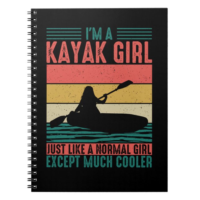 Kayak Girl But Cooler Notebook (Front)